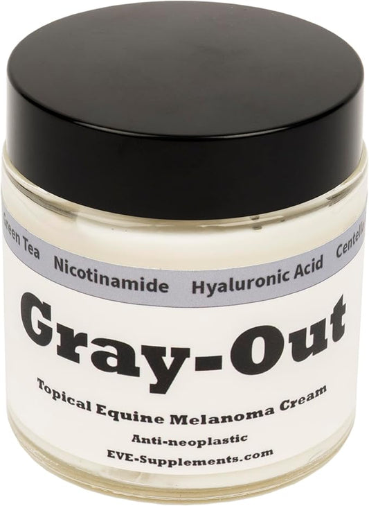 Gray-Out | Equine Melanoma Cream | Topical for Grey Horses Supports Skin Health & Appearance | Easy-to-Apply Formula for Lumps & Blemishes | 4 oz Jar
