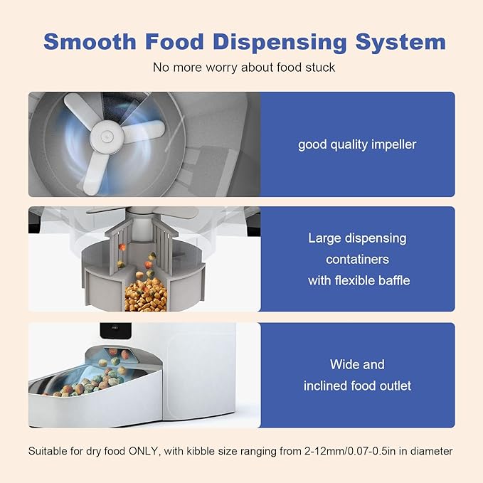 Automatic Cat Feeder, 4L Cat Food Dispenser with 10s Voice Recorder, Pet Feeder up to 8 Meals per Day, Timed Cat Feeder with Dry Food Sealed Ring (Jade White, 4L)