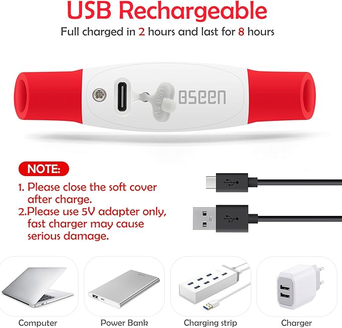 Led Dog Collar, BSEEN USB Rechargeable Flash Dog Necklace Light, Pet Safety Collar Makes Your Beloved Dogs Be Seen at Night for Small Medium Large Dogs(Red)