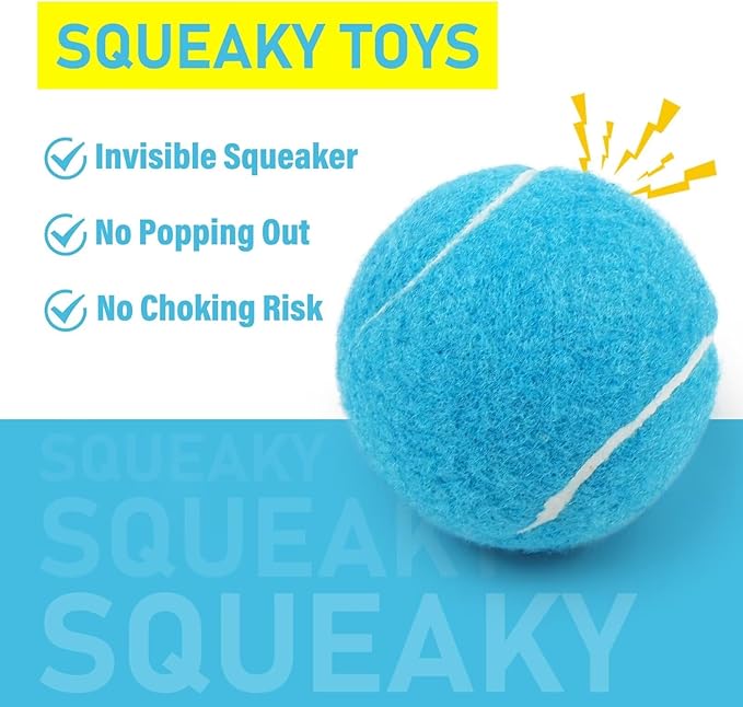 Prime Pets Squeaky Balls for Dogs, 2.5 Inch Dog Squeaky Toys, Interactive Dog Toy Tennis Balls for Indoor Outdoor, Squeak Toys for Medium, Large Dogs