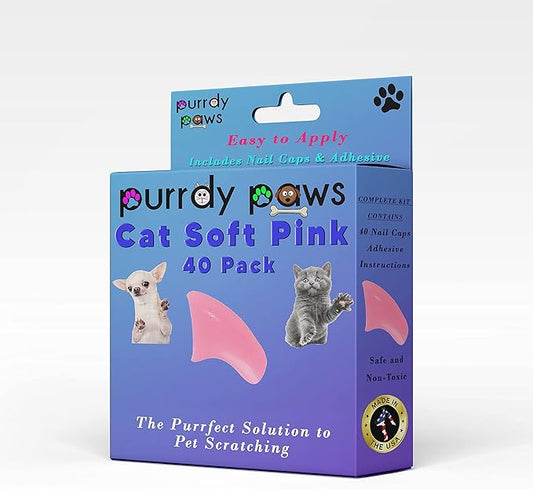 40 Pack Soft Nail Caps for Cat Claws Soft Pink Kitten
