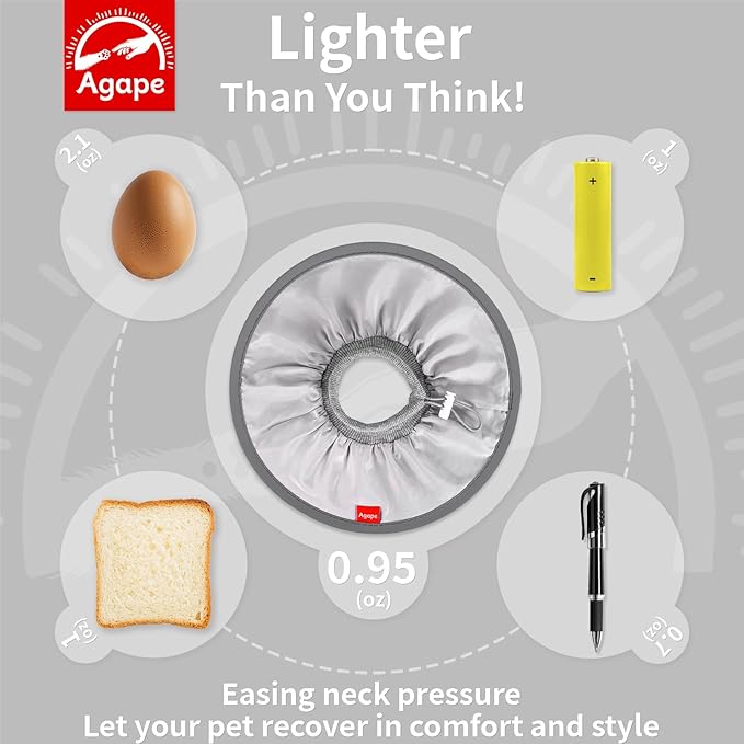 Agape Soft Cat Cone, Lightweight Recovery Collar for Cats to Stop Licking and Scratching After Surgery, Comfy Kitten Cone for Wound Care, Cute E Collar Alternative for Small, Medium, and Large Cats