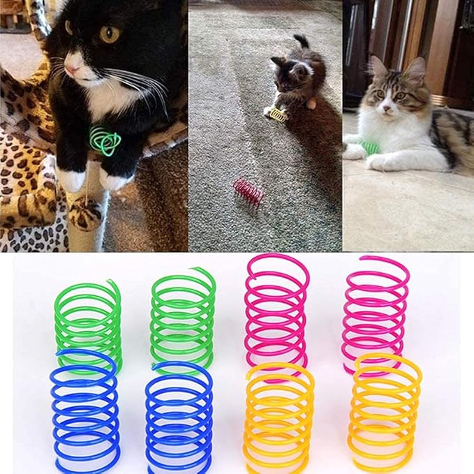 ISMARTEN 45-Piece Cat Toy Set - Springs, Balls, Tube, Pom Poms for Kittens to Swat, Bite, Hunt (Random Color)