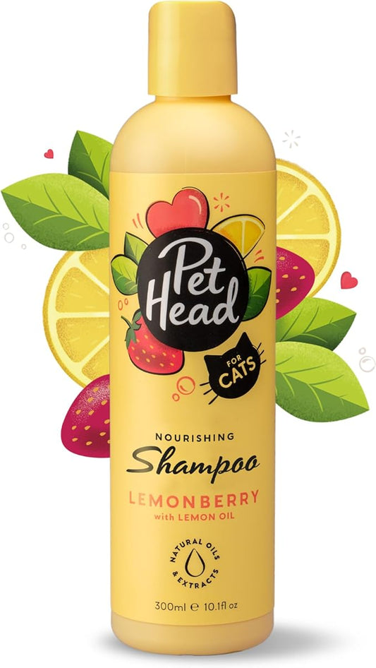 Pet Head Felin' Good Cat Shampoo | Fruity Scent | Shampoo for Smelly Cats | Nourishing & Deodorizing | Vegan | Lick-Safe | Gentle Formula for Kittens | Made in USA | 10.1 fl. oz.