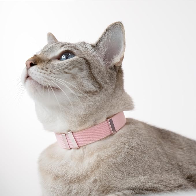 Safety Cat Collar - U.S. IDA Gold Awarding Design, Stretch Non Breakaway Elastic Quick Release, Light Weight Adjustable for Kitten, Neck Fit 7.8'-15.7' for All Small Large Cats,M(Blurple)