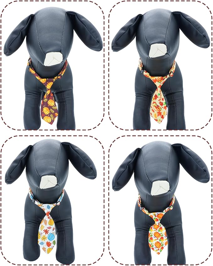 PET SHOW 10 Pack Thanksgiving Small Dog Ties Neckties for Doggies Cats Adjustable Holiday Grooming Accessories Neck Ties Bowties Girl Boy Pets Festival Costumes Puppies Party Gift Favor(Small)
