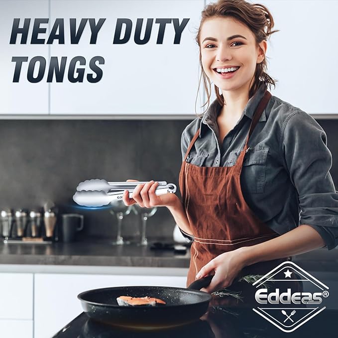 2 Pcs 7 Inch Small Tongs, Heavy Duty Stainless Steel Kitchen Tongs, For Cooking, Food, Buffet, Salad, Fruits, Bread, Dishwasher Safe