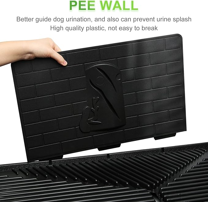 Hompet Dog Grass Pad with Tray Large, 2 Pcs Artificial Grass Training Pads with Pee Baffle Patch Puppy Turf Potty for Indoor and Outdoor Use, Ideal for Small and Medium Dogs (30"×20")