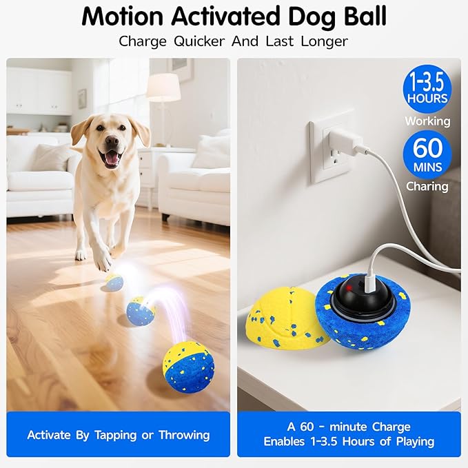 Dog Ball Smart Interactive Dog Toy with Remote Control,Automatic Moving,Bouncing and Rotating 3 Modes,E-TPU Material Aggressive Chewers,IPX7 Waterproof,Rolling Ball for Large Medium Dogs