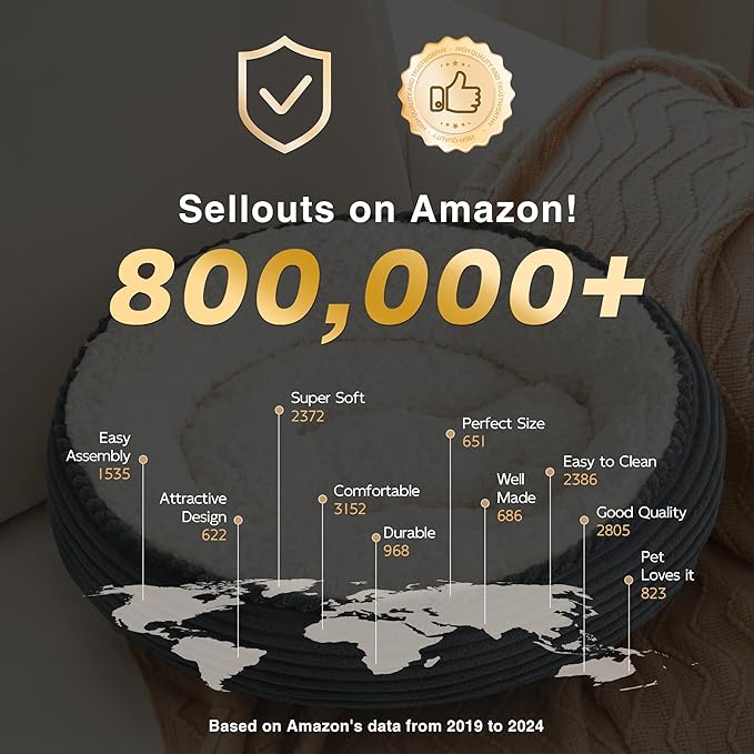 Love's cabin Round Donut Cat and Dog Cushion Bed, 20in Pet Bed for Cats or Small Dogs, Anti-Slip & Water-Resistant Bottom, Super Soft Durable Fabric Pet beds, Washable Luxury Cat Dog Bed Orange Stripe