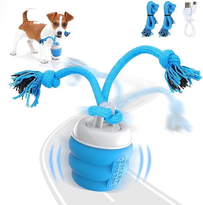 PUHOHUN Interactive Dog Toys Ball - Fun Moving Dog Toys to Keep Them Busy | Rechargeable Smart Automatic Dog Ball for Large, Medium, and Small Puppy Dogs for Boredom, Blue