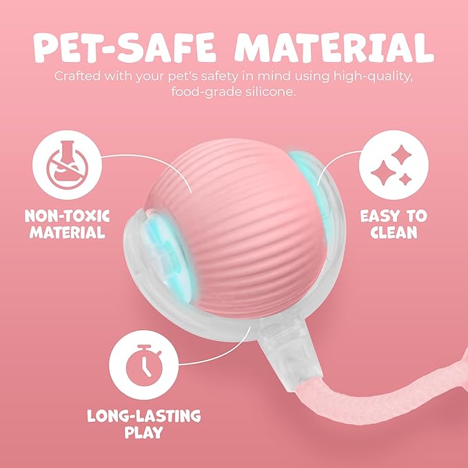 Pawlo Speedy Tail 2.0 Cat Toy –Teazys Turbo Tail Upgrade – Interactive Cat Toy – Kitten Toys – Automatic cat Toy for Boredom – Moving cat Toys for Indoor Cats with 2 Tails (Pink)