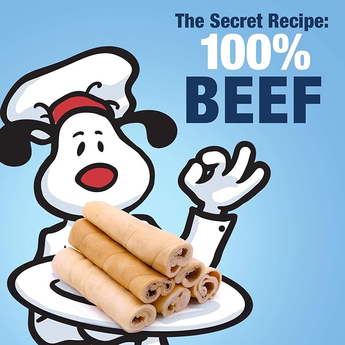 ValueBull Beef Cheek Rolls, Long Lasting Dog Chews, Jumbo 5-6 Inch, 25 Count Bulk Pack - Long Lasting Dog Chews, Rich in Collagen, Single Ingredient, Cleans Teeth