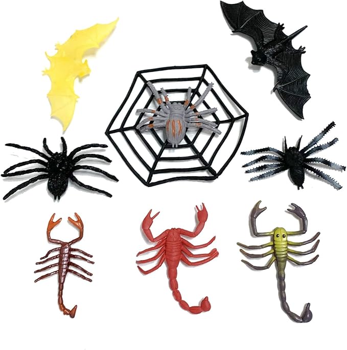 Realistic Insect Toy Figures for Kids, 45Pack Colorful Assorted Play Bugs for Children, Toddler Education Themed Party Gift, Halloween Filler Cupcake Topper