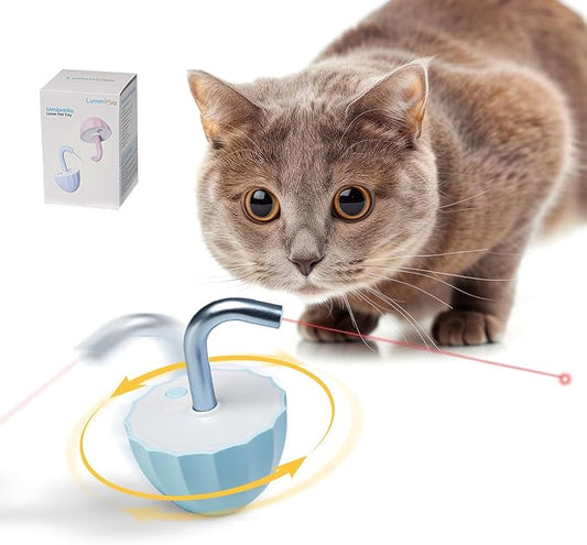 Cat toys for indoor cats Laser pointer, Interactive cat toy for bored Indoor adult Cats, Automatic cat toys laser pointer,Random Trajectory and Tumbler Base, USB rechargeable, laser for cats