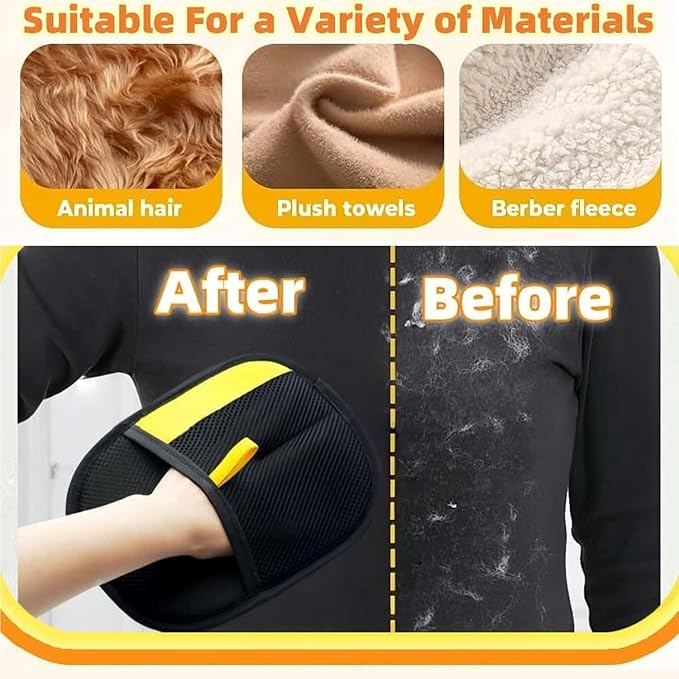 Pet Hair Removal Glove,Reusable Cat Dog Grooming Gloves Pets Hair for Dogs, Cats & Horses with Long and Short Hair Fur (3PCS)