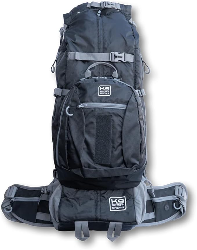 K9 Sport Sack Kolossus - X-Large, Black - The Big Dog Backpack - Ideal for Dogs 23-25” Long - Fully Adjustable Pet Carrier - Doubles as a Professional-Grade 60L Hiking Pack