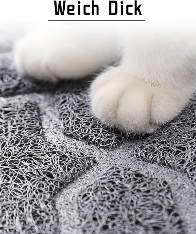 Yimobra Cat Litter Mat, 47"x36" Litter Box Mat with Litter Lock Mesh, Soft Cat Litter Mat Litter Trapping Mat, Easy to Clean, Non-Slip, Water Resistant, Litter Free Floors, Dark Grey