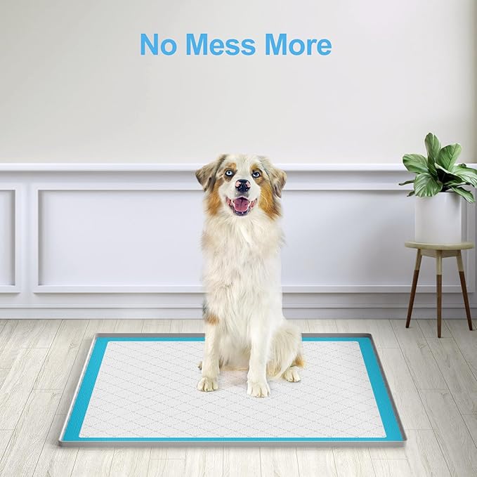 Pee Pad Holder for Dogs,Silicone Dog Puppy Pad Holder, 34 x 28 No Spill Raised Lip High Edge,Portable, Leak-Proof Mat Holder for Dog Training Pads,Square Potty Trays for Home Floor Protection