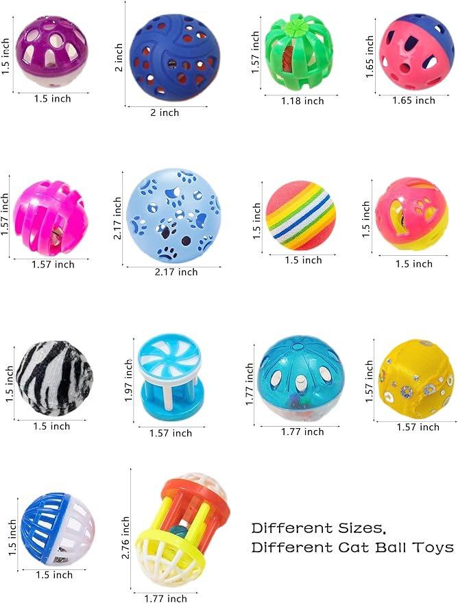 6-Pack Cat Toys for Cats and Kittens, Silly Leap (1.5'', Economy Cat Toy Set)