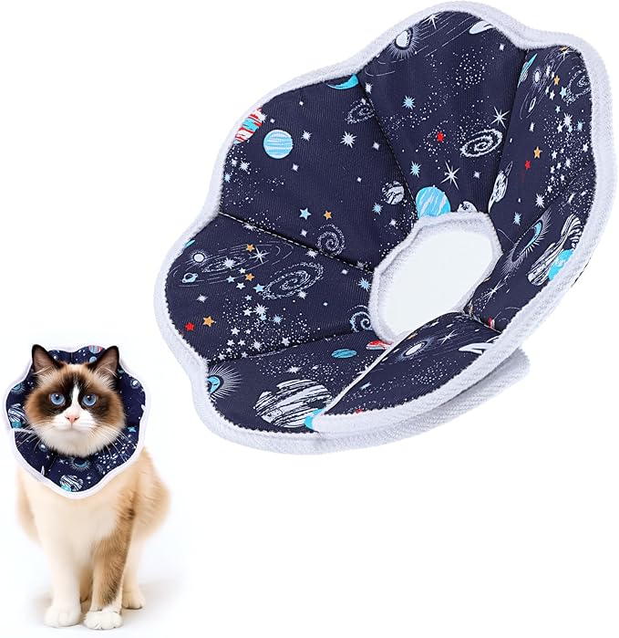 Soft Adjustable Cat Cone Collar Lightweight Cat Recovery Collar to Stop Licking Protective Cats Neck Cone After Surgery for Small Animal Cats Kittens Puppies After Surgery Grooming