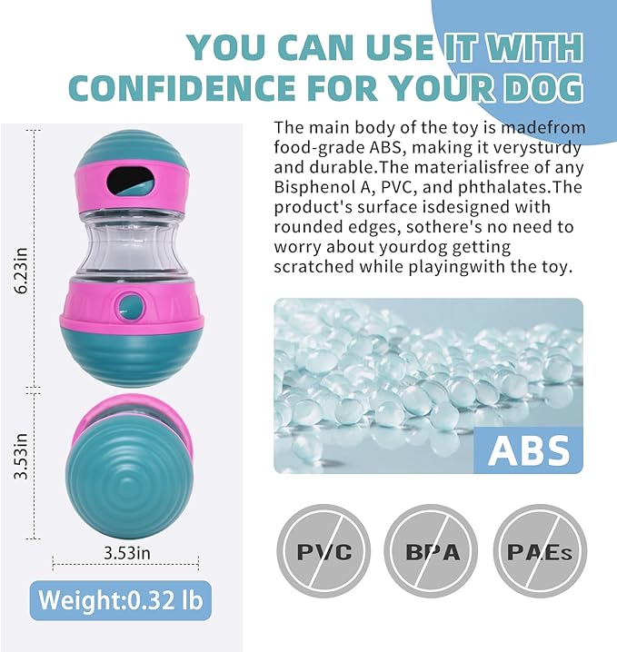 Interactive Dog Toys to Keep Them Busy, Puppy Puzzle Adjustable Food Dispenser Slow Feeder, Enrichment Treat Dispensing Toy Ball for Large/Medium/Small Breed Dogs Pet Gift, Purple