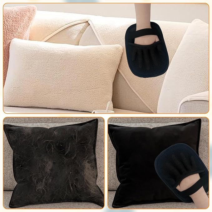 Electrostatic Pet Hair Removal Glove, Reusable Static Removal Gloves for Pets Hair, Versatile Pet Grooming Gloves for Couch, Furniture, Carpet, Car Seat