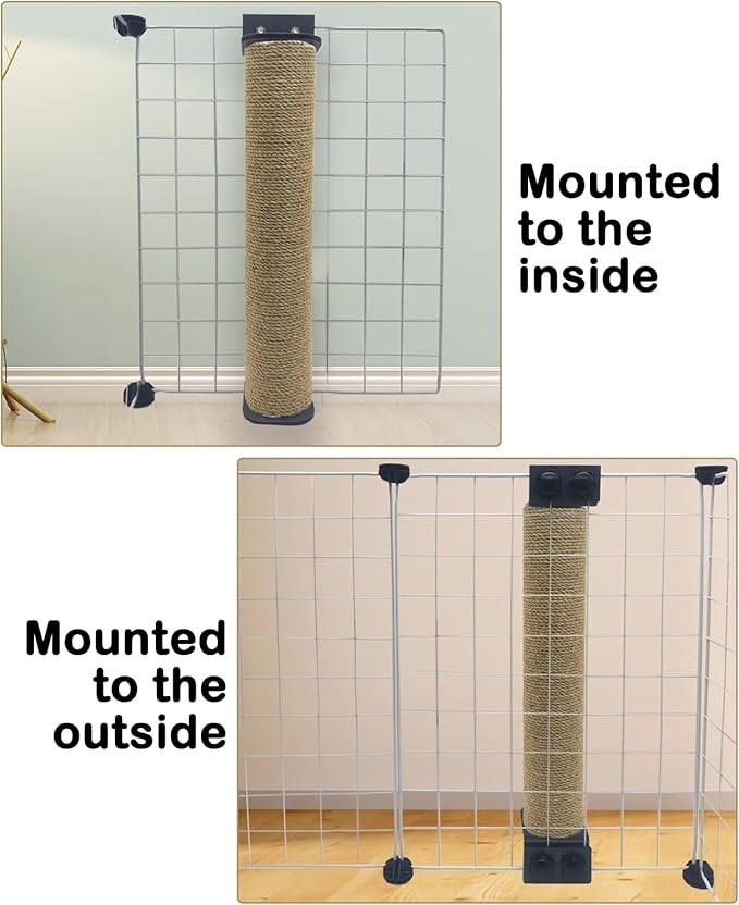 VCEPJH 2 Pcs Cat Scratching Post for Crate Cage Mounted Cat Scratcher Natural Sisal Scratch for Scratching and Climbing Furniture 15x2.7inches (Yellow)