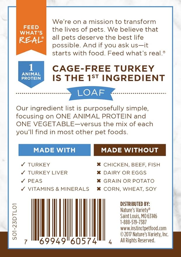 Instinct Limited Ingredient Diet, Wet Canned Dog Food, Grain Free - Real Turkey, 13.2 oz. Cans (Pack of 6)