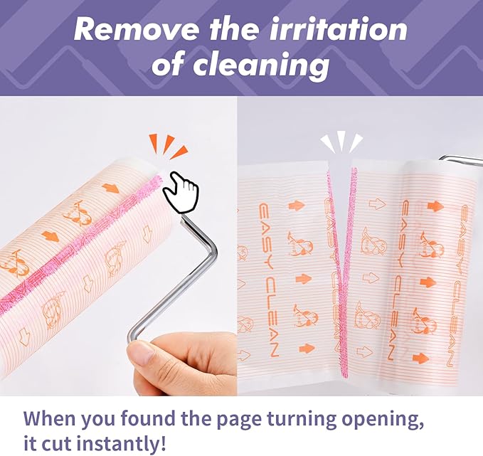 Large Lint Rollers for Pet Hair Extra Sticky for Floor, Carpet and Couch, with 3.5-Foot Adjust Handle and 100 Sheets 8X Adhesion