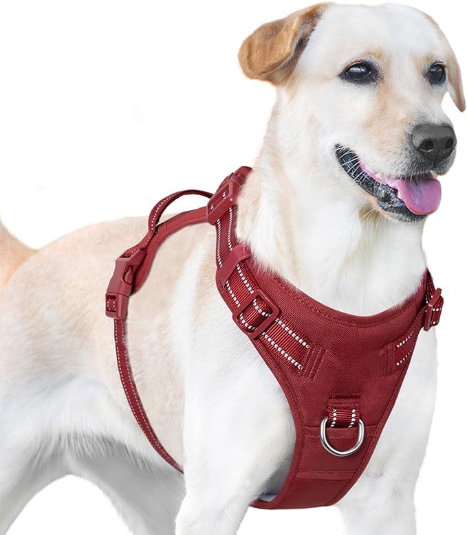 No Pull Dog Harness, Reflective Puppy Vest for Small Medium Large Sized Dog(Burgundy Red,XS)