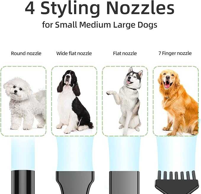 PetLife Professional 5.2HP Dog Dryer with Heater, high Velocity Dog Hair Dryer, Low Noise Grooming Blower for Dogs, Adjustable Pet Force Dryer for Home and Salon Use