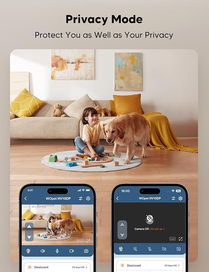 WOPET Automatic Cat Feeder with Camera for Two Cats, 6L Automatic Dog Feeder with HD Video and Night Vision, 5G/2.4G WiFi Pet Feeder for Cats & Dogs, SD Card Storage & 2-Way Audio