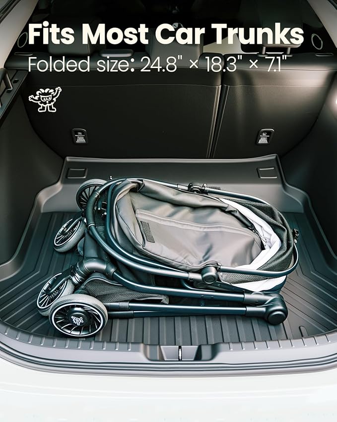 Pet Stroller for Small Dogs and Cats, One-Click Foldable Dog Stroller with Detachable Carrier & 3 Safety Tethers, Holds up to 33 lbs, Storage Basket & Cup Holder, Breathable Mesh, Black