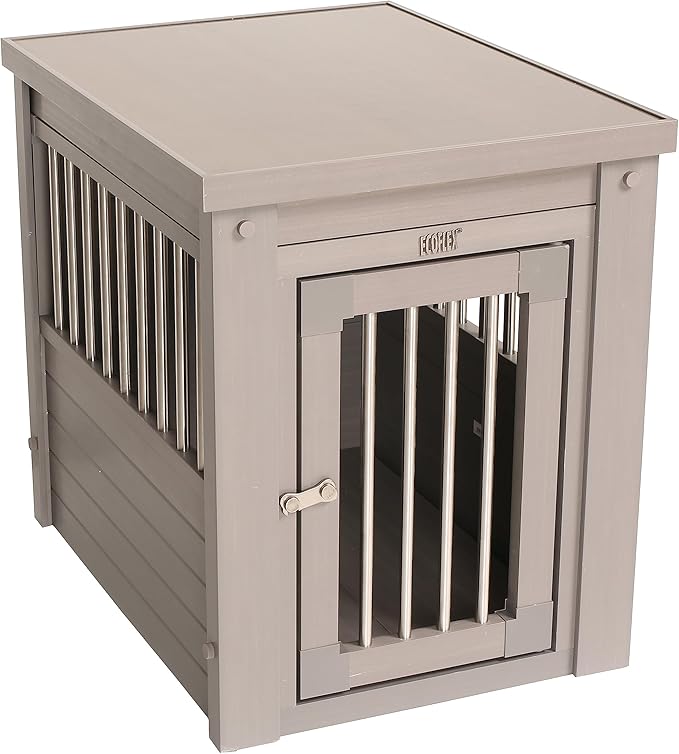 New Age Pet ecoFLEX Pet Crate/End Table, Small, Grey, Model:EHHC405S