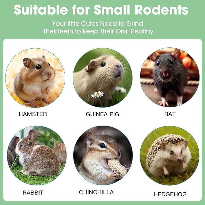 WDEFUN 3 PCS Bunny Chew Toys, Natural Hanging Rabbit Chew Toy Treats for Guinea Pigs Hamsters Gerbils Chinchilla and Other Small Pets for Teeth Grinding