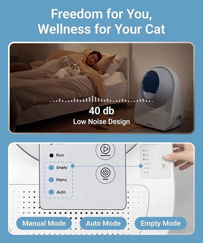 CATLINK 2025 Upgrade Automatic Cat Litter Box Self Cleaning for Multiple Cats with Mat, Double Odor Removal, Cat Litter Box for Cats from 3.5～22 lbs