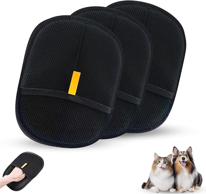 3Pcs Pet Hair Removal Gloves, Reusable Electrostatic Pet Hair Removal Gloves,Upgraded Animal Fur Removal Tool for Cats & Dogs