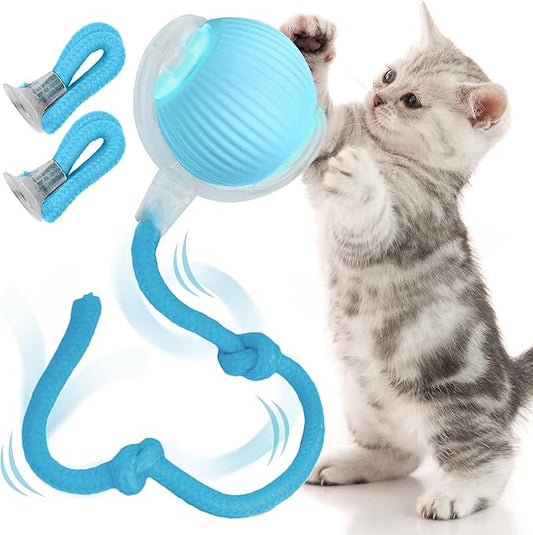 Pawlo Speedy Tail 2.0 Cat Toy –Teazys Turbo Tail Upgrade – Interactive Cat Toy – Kitten Toys – Automatic cat Toy for Boredom – Moving cat Toys for Indoor Cats with 2 Tails (Blue)