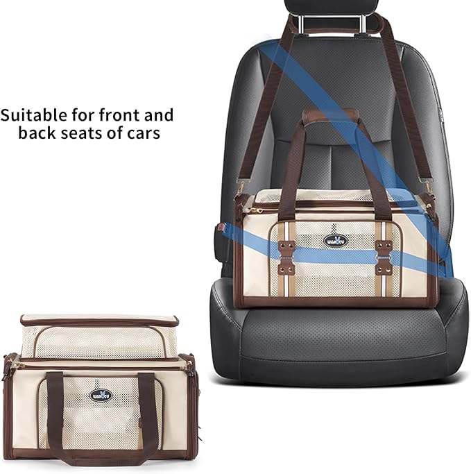 Cat Carrier,Dog Carrier for Small Dogs,TSA Approved/Expandable/3D Foldable Mat/900D Wear Resistant Oxford Fabric,Pet Carrier Airline Approved,Dog Car Seat for Car Travel,Outdoor Camping