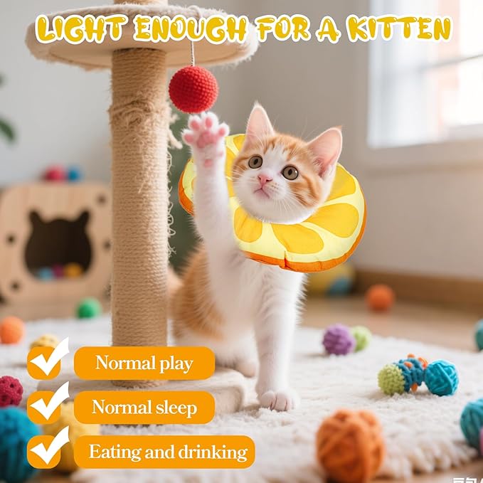 Kitten Cones After Surgerys Small Waterproof Cones Collar Small Cats Donut Soft to Stop Licking Neck Elizabethan e Collar for Recovery