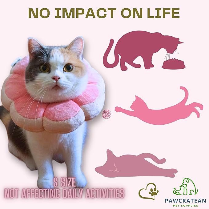 Adjustable Comfy Flower Style Elizabeth Collar for Cats and Puppies Soft Recovery Cone Pet Protective Neck Collar (Pink, Medium)
