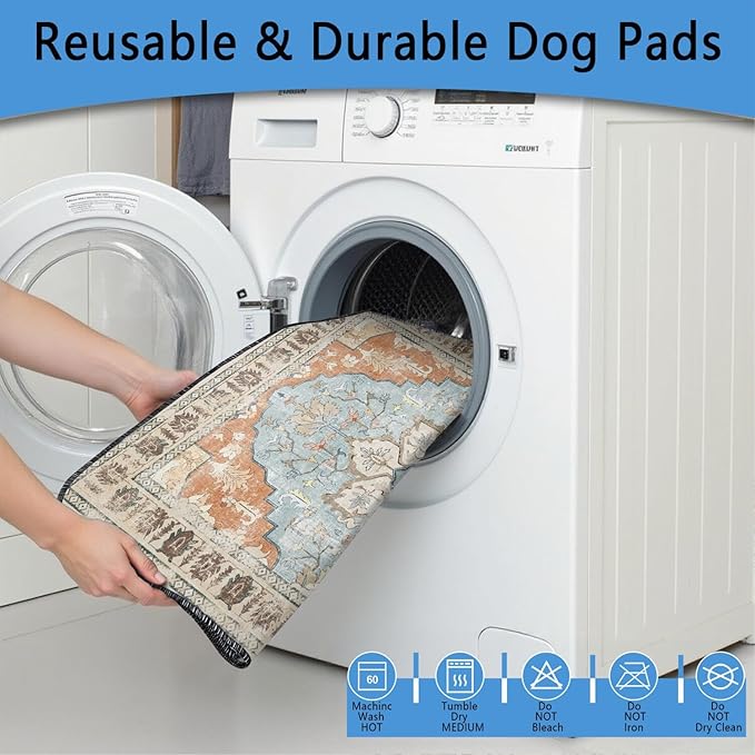 Washable Pee Pads for Dogs 2 Pack, Absorbent Reusable Puppy Pads Waterproof, Leakproof & Non-Slip Whelping Pad, Potty Training Pads for Dogs Playpen Mat 24x36