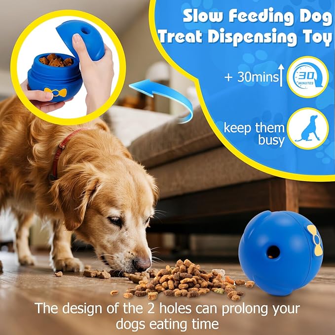 Yipetor Interactive Treat Dispensing Dog Toy, Large 3IN1 Dog Enrichment Toy, Tough Rubber Chew Ball Dog Treat Frozen Puzzle Toys for Large Medium Breeds - Keep Them Busy/Anxiety Relief/Feeding Slow