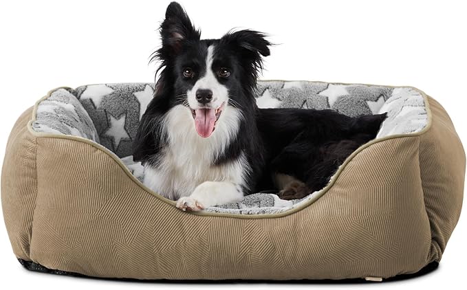 SIWA MARY Orthopedic Dog Bed Medium Size, Washable Waterproof Sofa With Non-Slip Bottom, Comfort for Medium Dogs, M(30"x24"x9") Brown