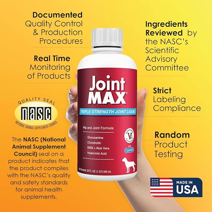Liquid for Dogs - Vitamins, Minerals, Antioxidants - Glucosamine, Chondroitin - Beef Flavor - Maximum Joint Health Supplement for Dogs - 32 fl oz