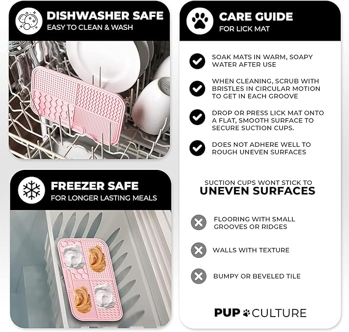 Pup Culture Dog Lick Mat for Dogs (2 Pack), Feeding Pad for Anxious Pets Plus 4 Different Puzzles for Mental Stimulation for Dogs - Supports Mental, Dental, and Digestive Health - Heavy Duty