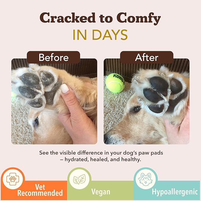 Natural Dog Company Paw Soother Balm for Dogs 0.15 oz Stick, Organic Soothing & Moisturizing Relief for Dry, Cracked Paws, Winter Healing Relief, Gentle & Lick-Safe