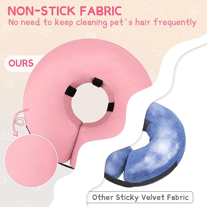 Supet Inflatable Dog Cone Collar for Large Medium Small Dogs, Soft Cone Collar for Dogs Cats, ECollar Doggie Neck Donut Dog Cone Alternative After Surgery