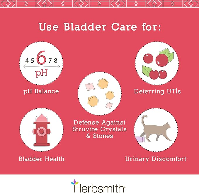 Herbsmith Bladder Care- Bladder Support for Cats- Urinary Tract Cat Supplement – Maintains Kidney Health for Cats– 75g